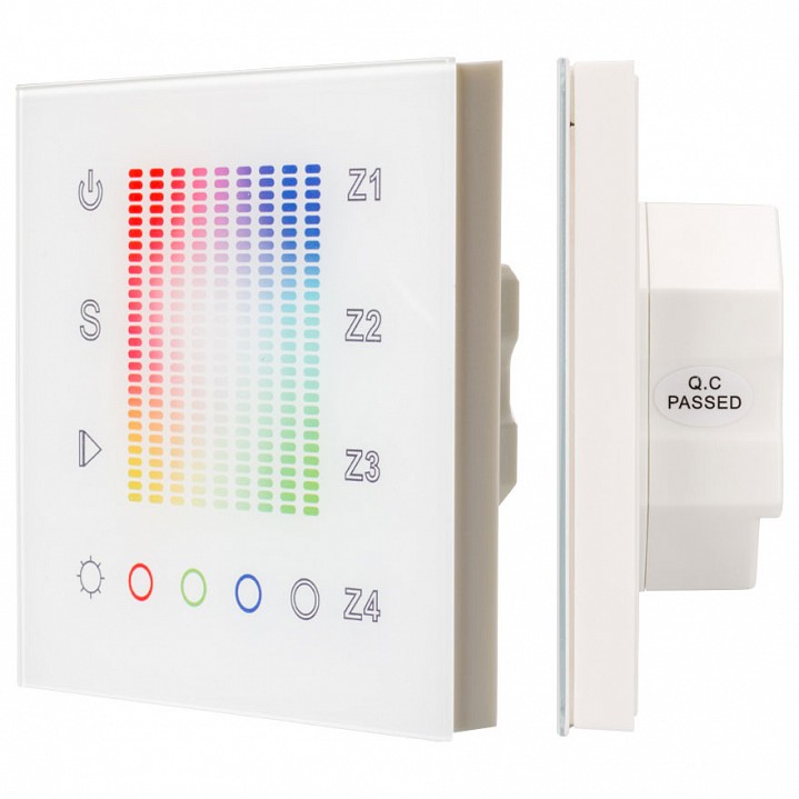 Панель-регулятора цвета RGBW сенсорная встраиваемая Arlight Sens SR-2831AC-RF-IN White (220V, RGB, 4зоны)