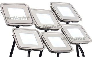 Набор из 6 встраиваемых светильников Arlight  KT-S-6x0.6W LED Warm White 12V (квадрат)