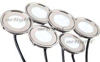 Набор из 6 встраиваемых светильников Arlight  KT-R-6x0.5W LED Day White 12V (круг)