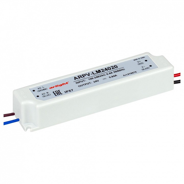 Блок питания Arlight  ARPV-LV24020-A (24V, 0.8A, 20W)