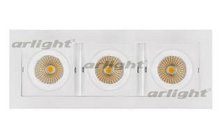 Встраиваемый светильник Arlight  CL-KARDAN-S260x102-3x9W Warm (WH, 38 deg)