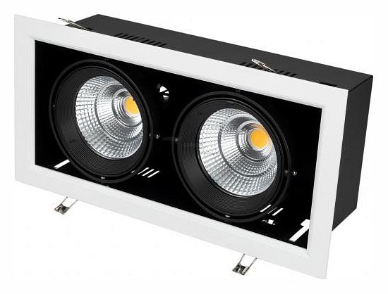Встраиваемый светильник Arlight CL-KARDAN-S375x190-2x25W White6000 (WH-BK, 30 deg) 028862